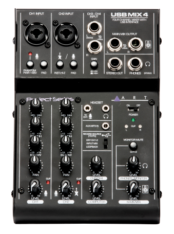 image 1 USBMIX4 4 Channel USB Recording Mixer