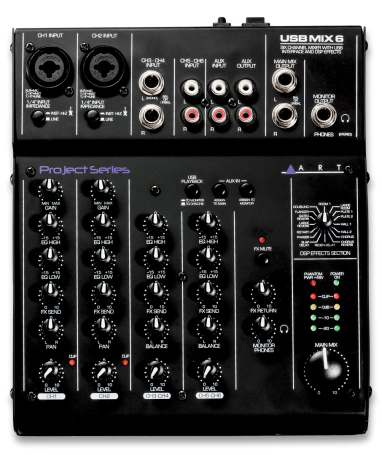 Main Image USBMIX6 6 Channel USB Recording Mixer w/Fx