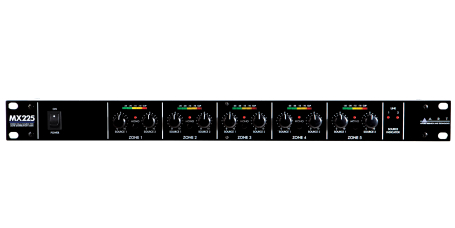 image 1 MX225 Stereo Dual-Source 5-Zone Distribution Mixer