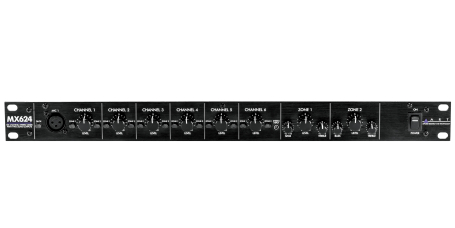 image 1 MX624 6-Channel Rackmount Zone Mixer