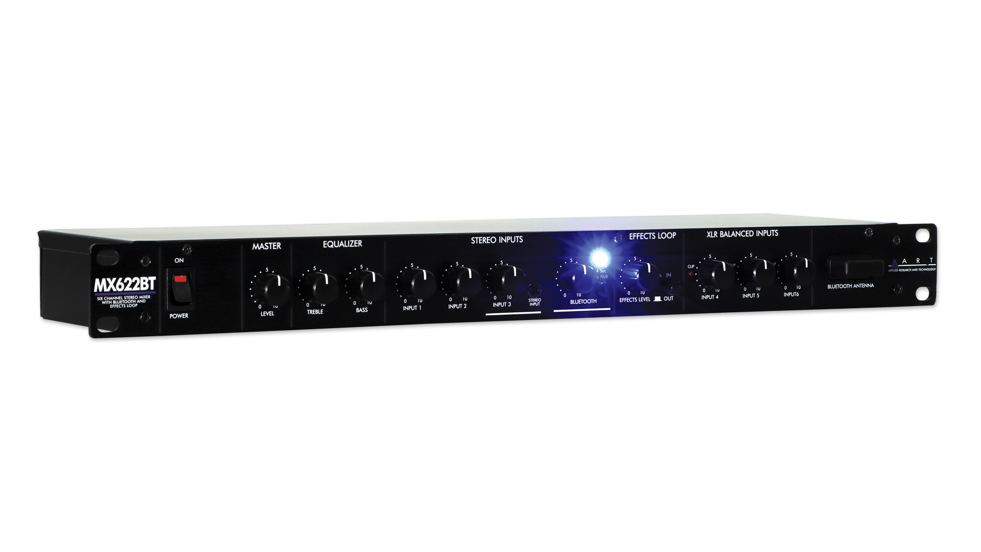 Forstærker Eller senere transfusion MX622BT – Six Channel Stereo Mixer with Bluetooth and Effects Loop – ART  Pro Audio