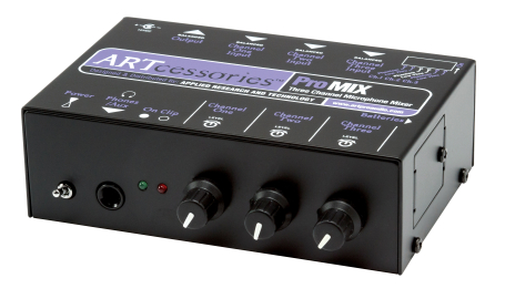 PROMIX - 3-Channel Battery / AC-Powered Mini Mixer | Art Pro Audio