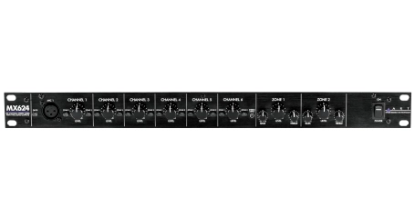 Main Image MX624 6-Channel Rackmount Zone Mixer